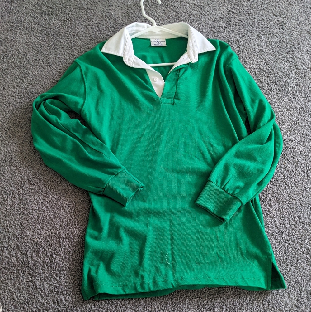 Front Row long sleeve plain for Men. Green &  White. Size Small. Barely used